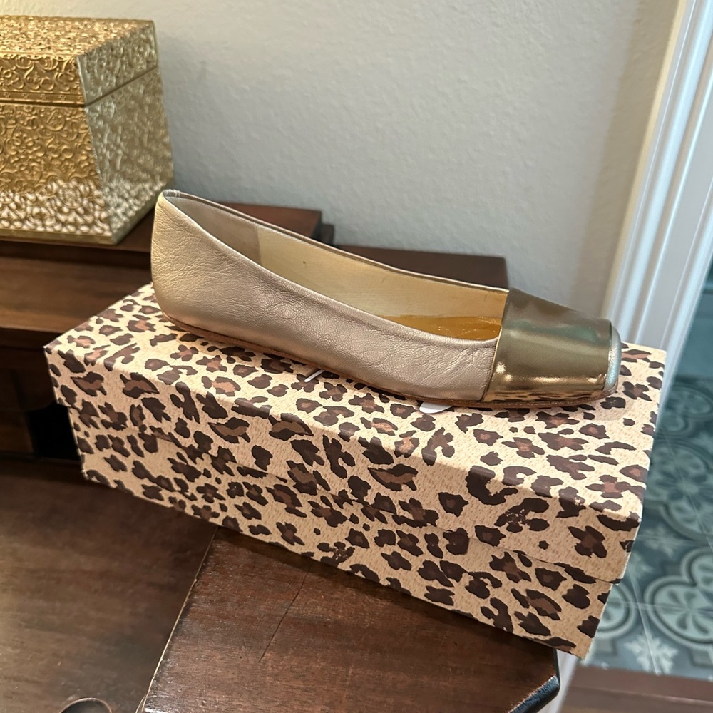 French Sole Gold Ballet Flats - Picture 3 of 5